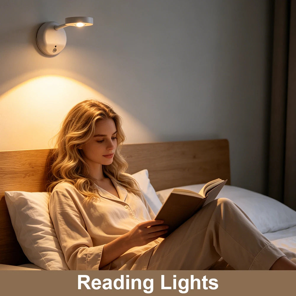 KFV Rechargeable Intelligent Human Sensing Wireless Wall Light Dimmable  3 Colors Led Spotlight for Lighting Paintings Pictures