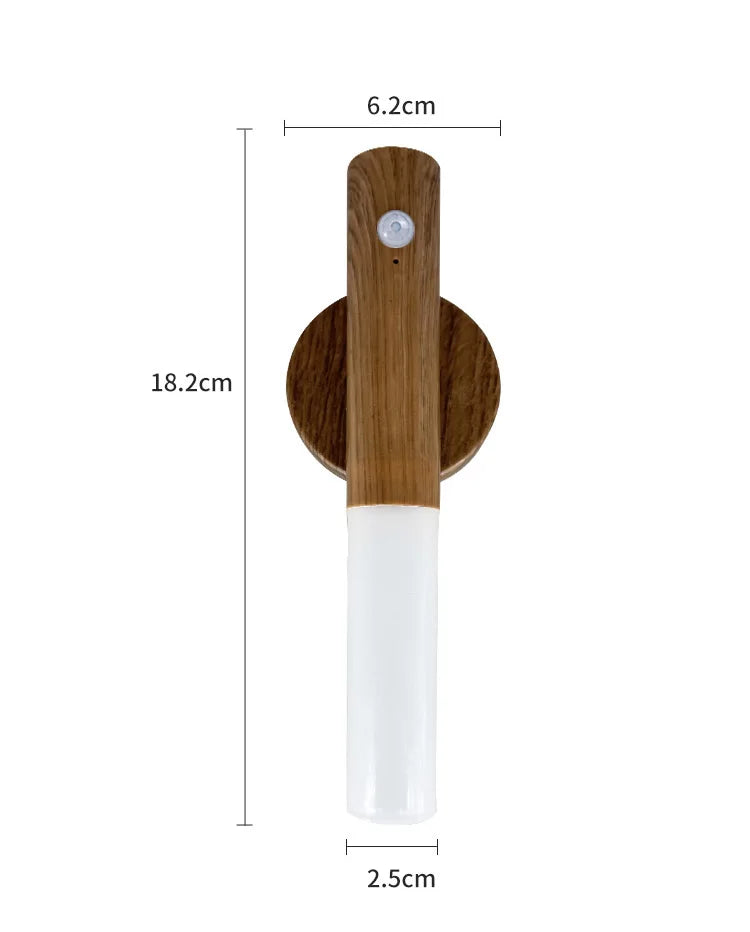 Night Light Motion Sensor Night Lights Rechargeable Wall Sconces Magnetic Wall Lights Wooden Wall Lighting for Bedroom Stair