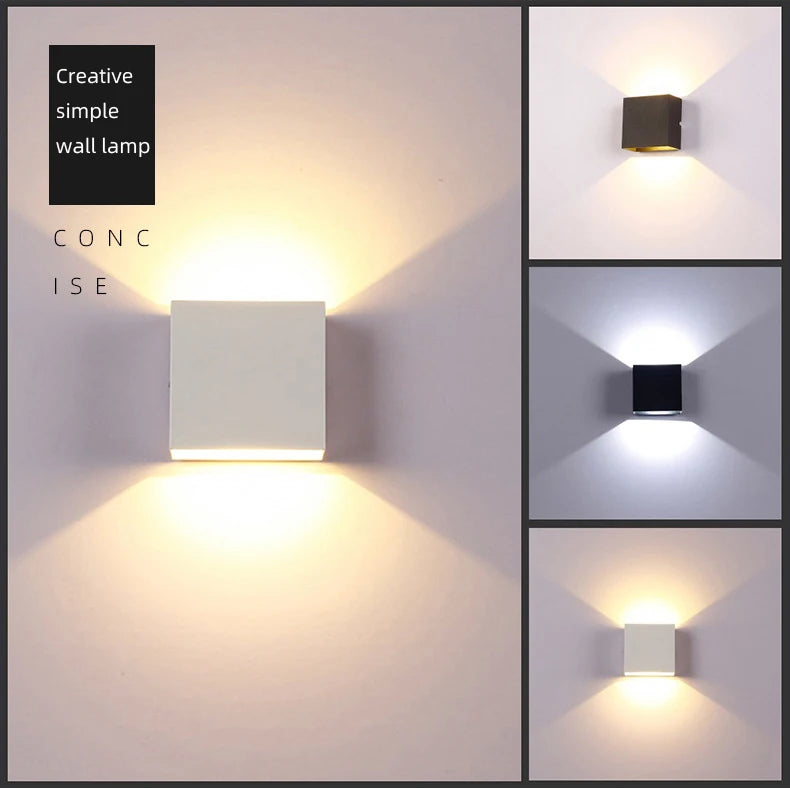 LED Wall Sconces 6W Modern Indoor Wall Lamp, White Up Down Wall Mount Lights for Living Room Hallway Bedroom Decor