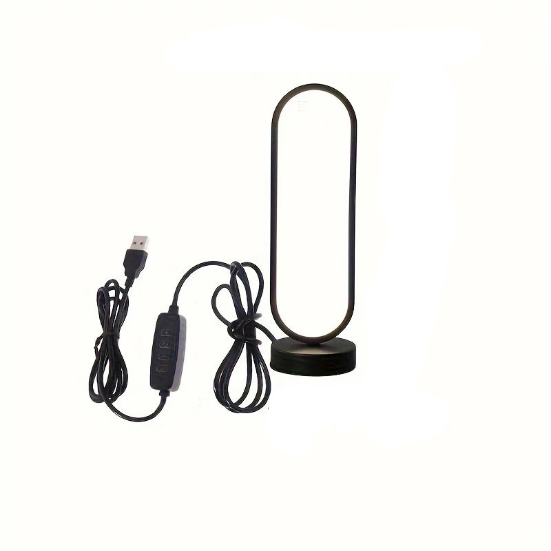 1PC Lamp Bedroom Ring Lamp Living Room Three-color Dimming Bedside Lamp LED Night Light