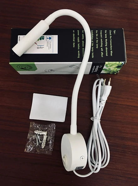 3W LED Wall-Mounted Reading Lamp – Bedside Book Light with Plug-In Cord for Study & Bedroom
