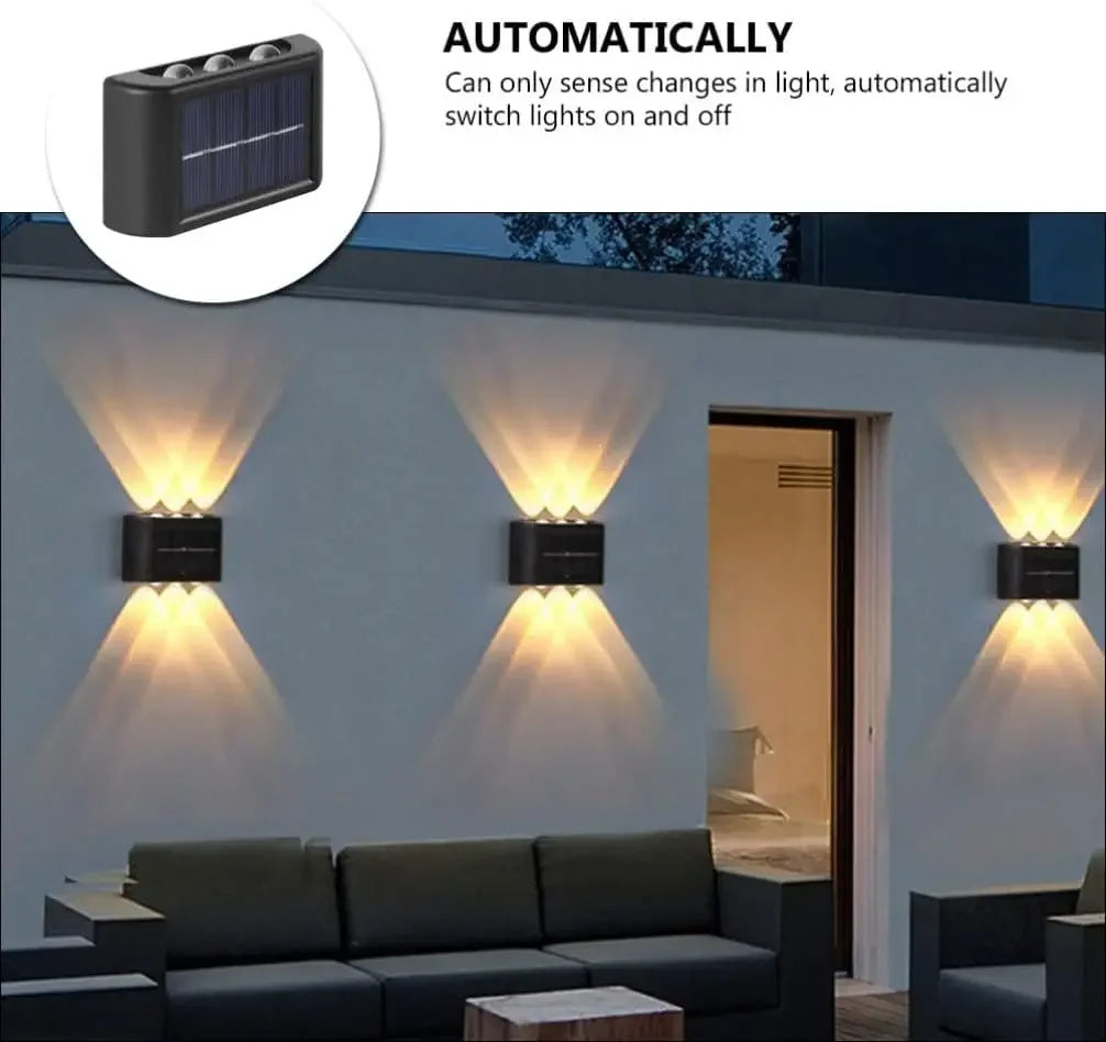 Solar LED Light, Outdoor Waterproof Wall Lamp, Dusk to Dawn Fence Lighting for Summer Garden Yard Porch Walkway Camping Home Dec
