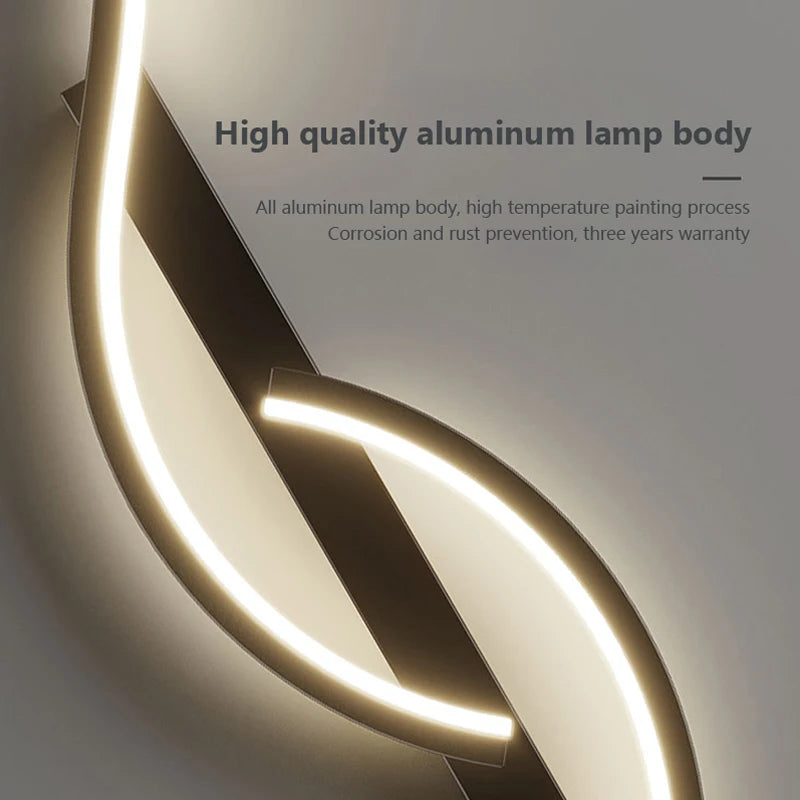 Modern LED Wall Lamp Minimalist Led Light Bedroom Bedside Long Strip Wall Sconces Living Room Sofa Home Indoor Lighting Fixture