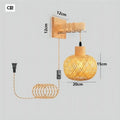 Bamboo Lantern Wall Lamp Natural Rattan Wicker E27 Chandeliers Hand-Woven Bamboo Room Decor Lampshades Wall Light Fixtures