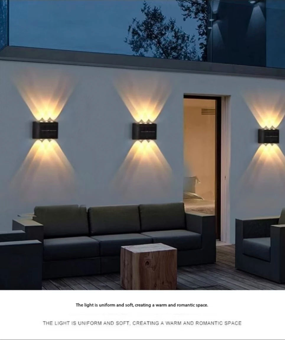 Solar LED Outdoor Wall Light Waterproof Dusk to Dawn Fence Lamp for Garden Yard Porch Pathway Patio Home Decor